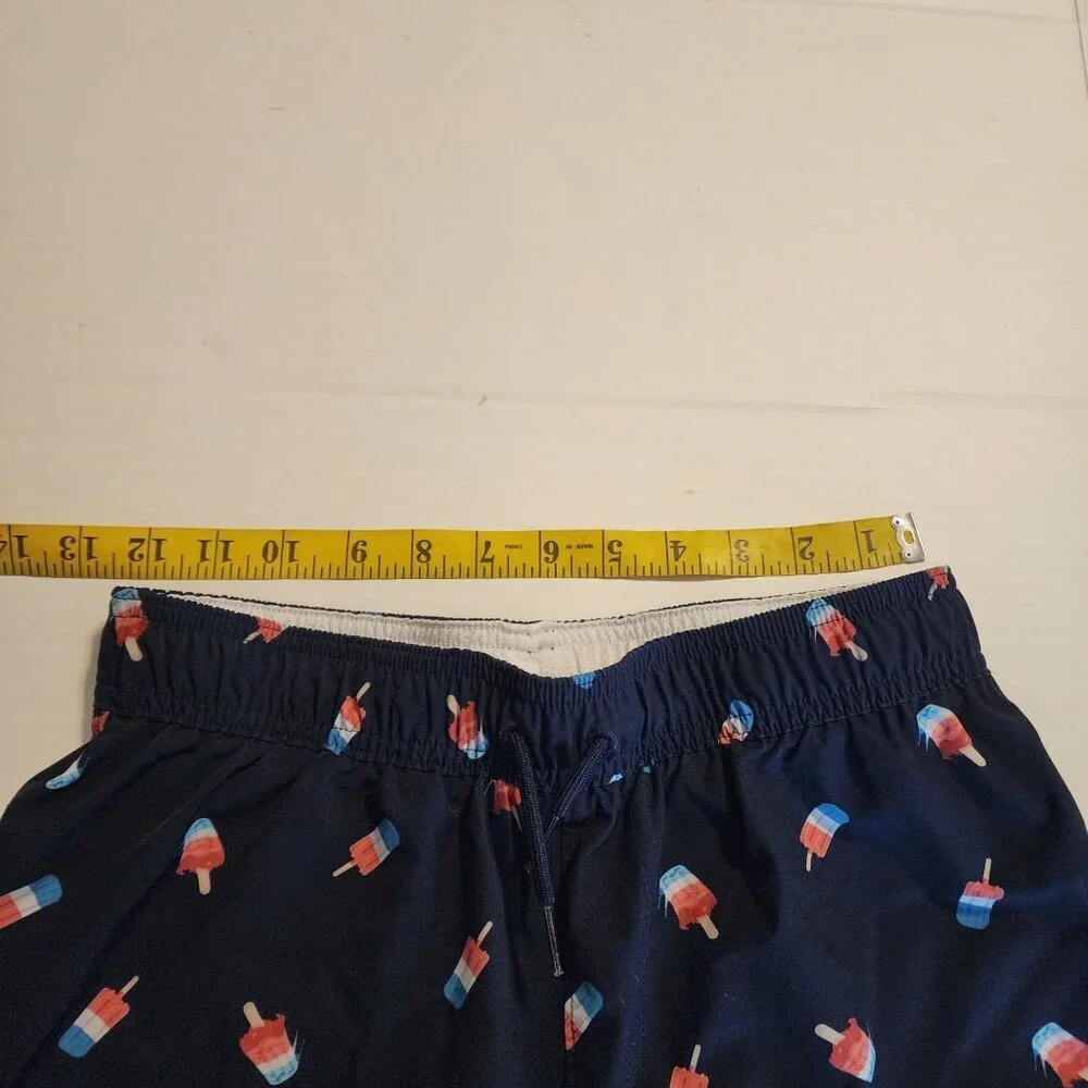 Abercrombie Kids Navy Ice Pop Print Swim Shorts Size 13/14 Back Pocket
